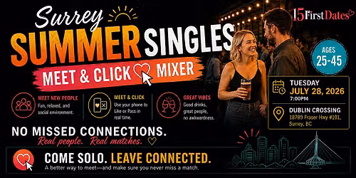 Surrey Summer Singles Mixer (Ages 25-45) - FREE for ladies!