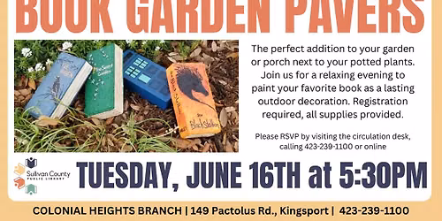 Painted Book Garden Pavers at the Colonial Heights branch library