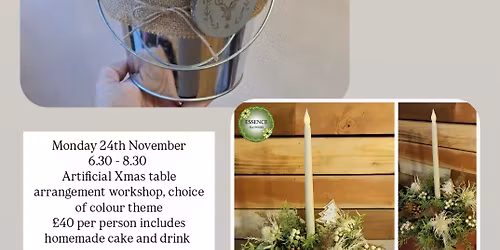 Christmas Artificial table arrangement workshop