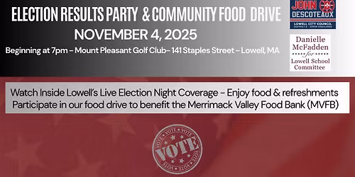 Election Results Party & Community Food Drive