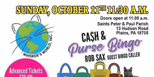 Whiskers World's Fall Cash & Purse Bingo