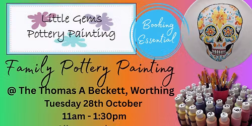Family pottery painting @ The Thomas A Beckett, Worthing