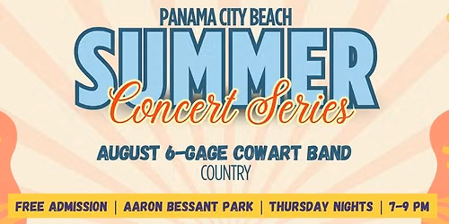 PCB Summer Concert Series | August 6- Gage Cowart Band 