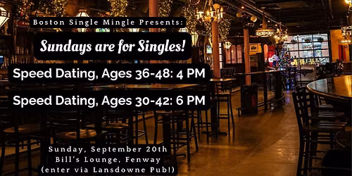 Sunday Speed Dating , Ages 30-42, (1 Drink Included)