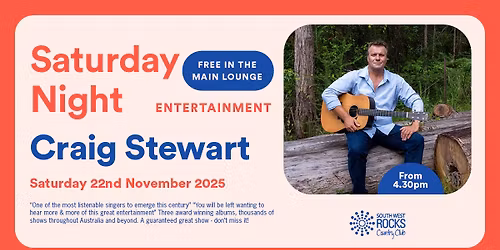 Live entertainment with Craig Stewart