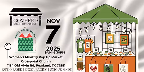 COVERED BIBLE Bar will be at Women's Ministry Pop Up Market Crosspoint Church