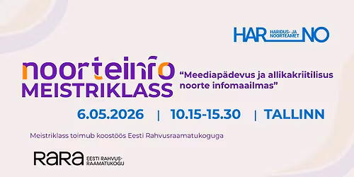 Noorteinfo meistriklass \u201cMeediap\u00e4devus ja allikakriitilisus noorte infomaailmas\u201d