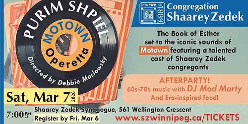 Purim Shpiel \u2014 Motown Operetta \u2014 and After Party!