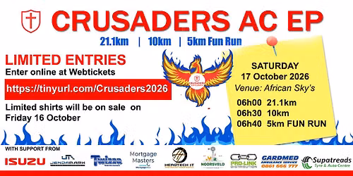 Crusaders 21.1km & 10km Race & 5km Fun Run\/Walk