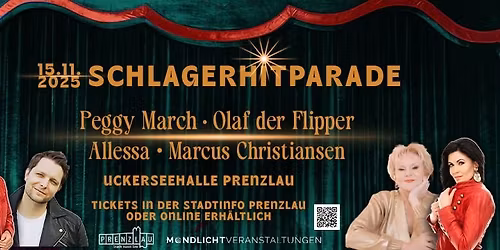 Uckerm\u00e4rkische Schlagerhitparade 2025 mit Peggy March, Olaf der Flipper, Allessa und mehr