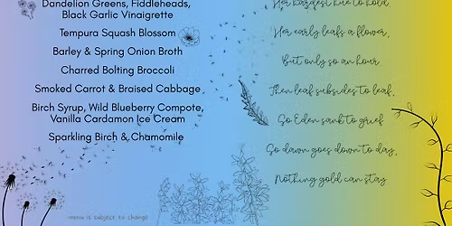 8 Course, Vegan, Gluten Free, Private Dining & Poetry Event