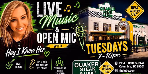 Live Music & Open Mic @ Quaker Steak & Lube