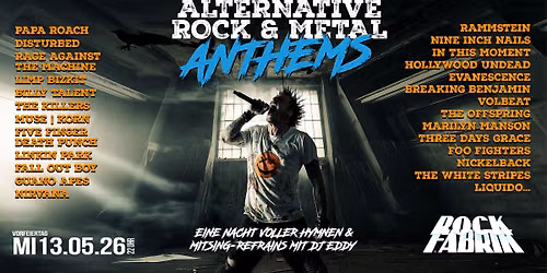 ALTERNATIVE ROCK & METAL ANTHEMS | Rockfabrik Augsburg