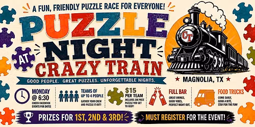 Jigsaw Puzzle Night at Crazy Train 300 Piece