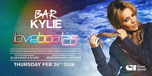 Glass Island - Bar Kylie Loveboat 2026 - Mardi Gras - Thu 26 Feb 2026