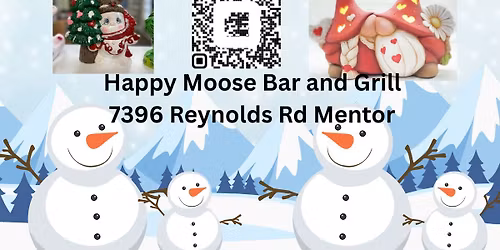 Ceramic Light up Gnome Couple or Light up Snowman $30 @ Happy Moose Bar & Grill