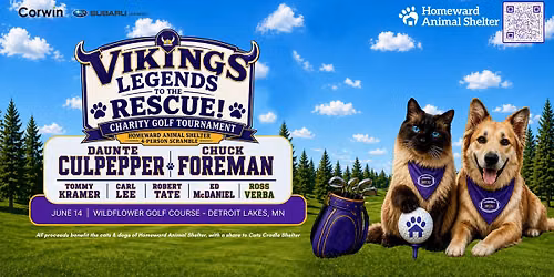 Vikings Legends to the Rescue Charity Golf Tournament for Homeward Animal Shelter 
