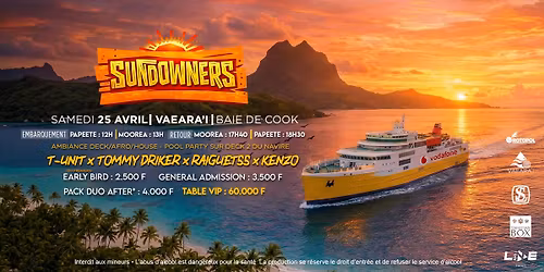 Sundowners - Pool Party sur le Vaeara'i