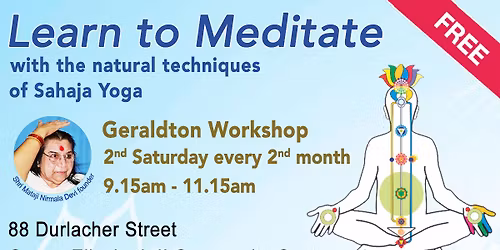 Free Meditation Workshops Geraldton \ud83e\uddd8\u200d\u2640\ufe0f\ud83e\uddd8\ud83c\udffe\ud83e\uddd8\ud83c\udfff\u200d\u2642\ufe0f