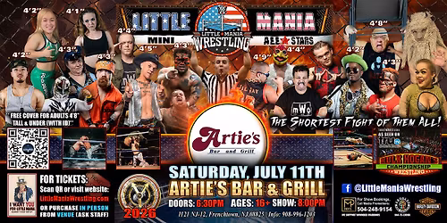 Frenchtown, NJ - Little Mania Mini Wrestling @ Artie's Bar & Grill