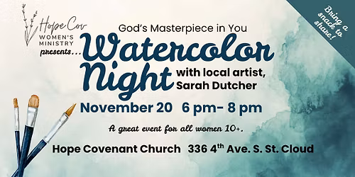 Women's Watercolor Night: God's Masterpiece in You
