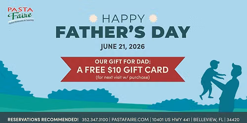 Father's Day Menu