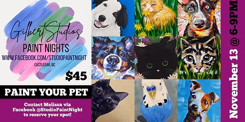 PAINT NIGHT - Paint Your Pet - Family Friendly Event by Gilbert Studios