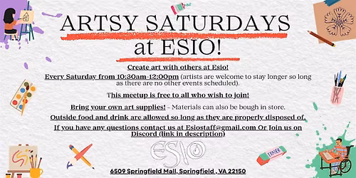 Artsy Saturdays at Esio!