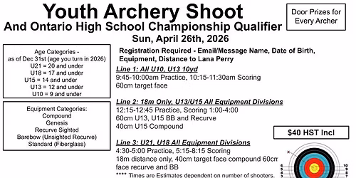 Annual Youth Shoot and Ontario High School Champs Qualifier