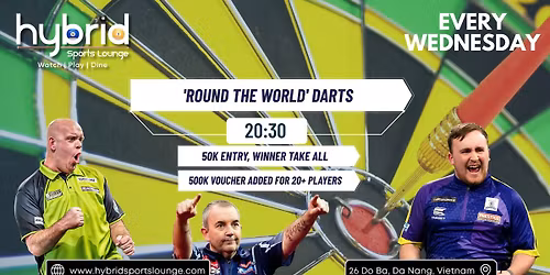 'Round the World' Darts Competition - Wednesdays @ 8.30pm