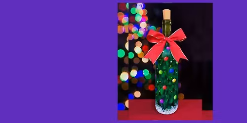 Paint and Sip Jolly Christmas Wine Bottle