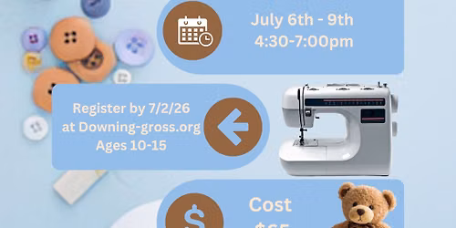 Tween & Teen Beginner Sewing Class \u2013 Teddy Bear Edition 