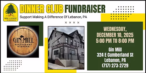 Dinner Club Fundraiser - Gin Mill