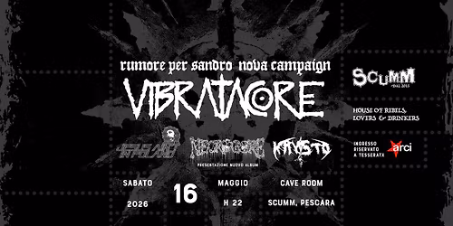 Vibratacore + Jesus Ain't in Poland + Necrogore + Krysto live @ Scumm Cave Room \u2022 Sab 16\/05