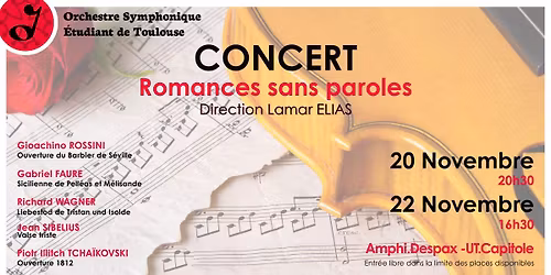Concert Romances sans paroles - Orchestre Symphonique \u00c9tudiant de Toulouse