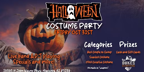 \ud83c\udf83 Dukes Roadhouse Halloween Costume Party \ud83c\udf83