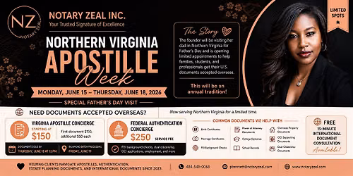 Get Your Documents Apostilled in Northern Virginia (Limited Time)