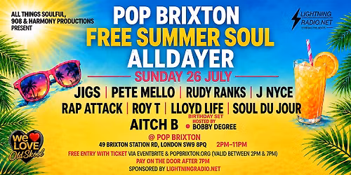 POP BRIXTON FREE SUMMER SOUL ALLDAYER