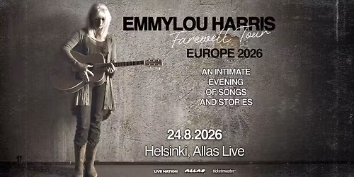 Emmylou Harris (US), Allas Live, 24.8.2026 