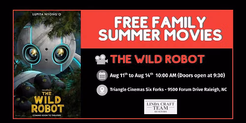 Free Family Movie: The Wild Robot \u2014 Raleigh NC