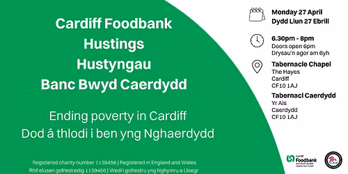 Cardiff Foodbank Hustings | Hystingau Banc Bwyd Caerdydd