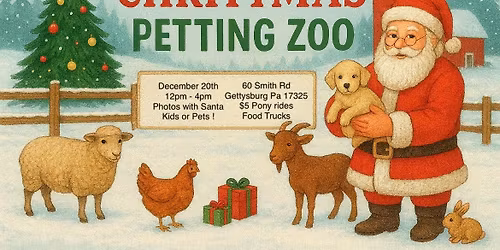 Christmas petting zoo and Santa photos