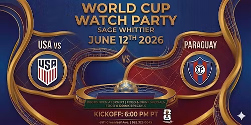 USA vs Paraguay World Cup Watch Party at Sage Whittier