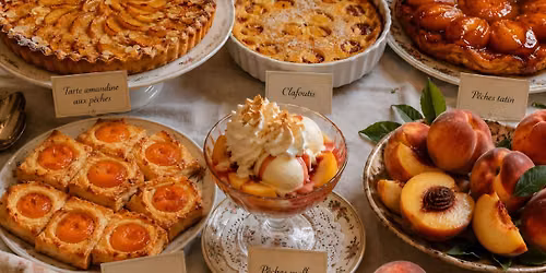 Peach desserts shopping at French Pastry by Sandrine Bakery