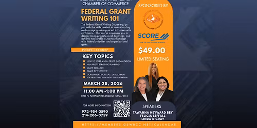 SAVE THE DATE - Federal Grant Writing 101