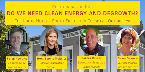Politics in the Pub: Do we need Clean Energy and Degrowth?