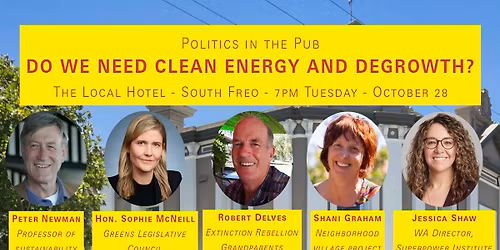 Politics in the Pub: Do we need Clean Energy and Degrowth?