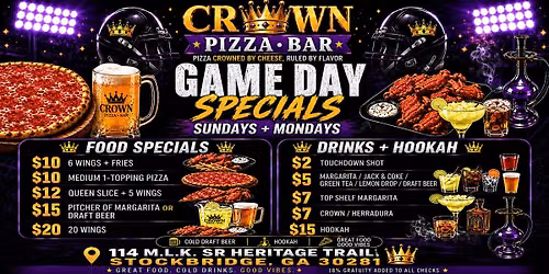 The Crown Zone: Sunday & Monday Game Days