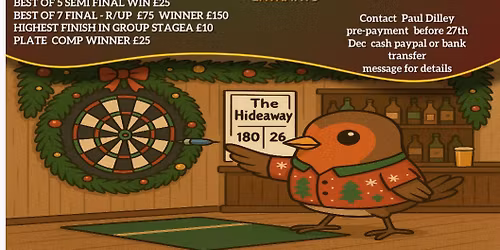HIDEAWAY ROUND ROBIN DARTS COMP OPEN 