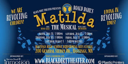 Black Dirt Theater presents Roald Dahl's "Matilda the Musical" LIVE at Hastings High School
